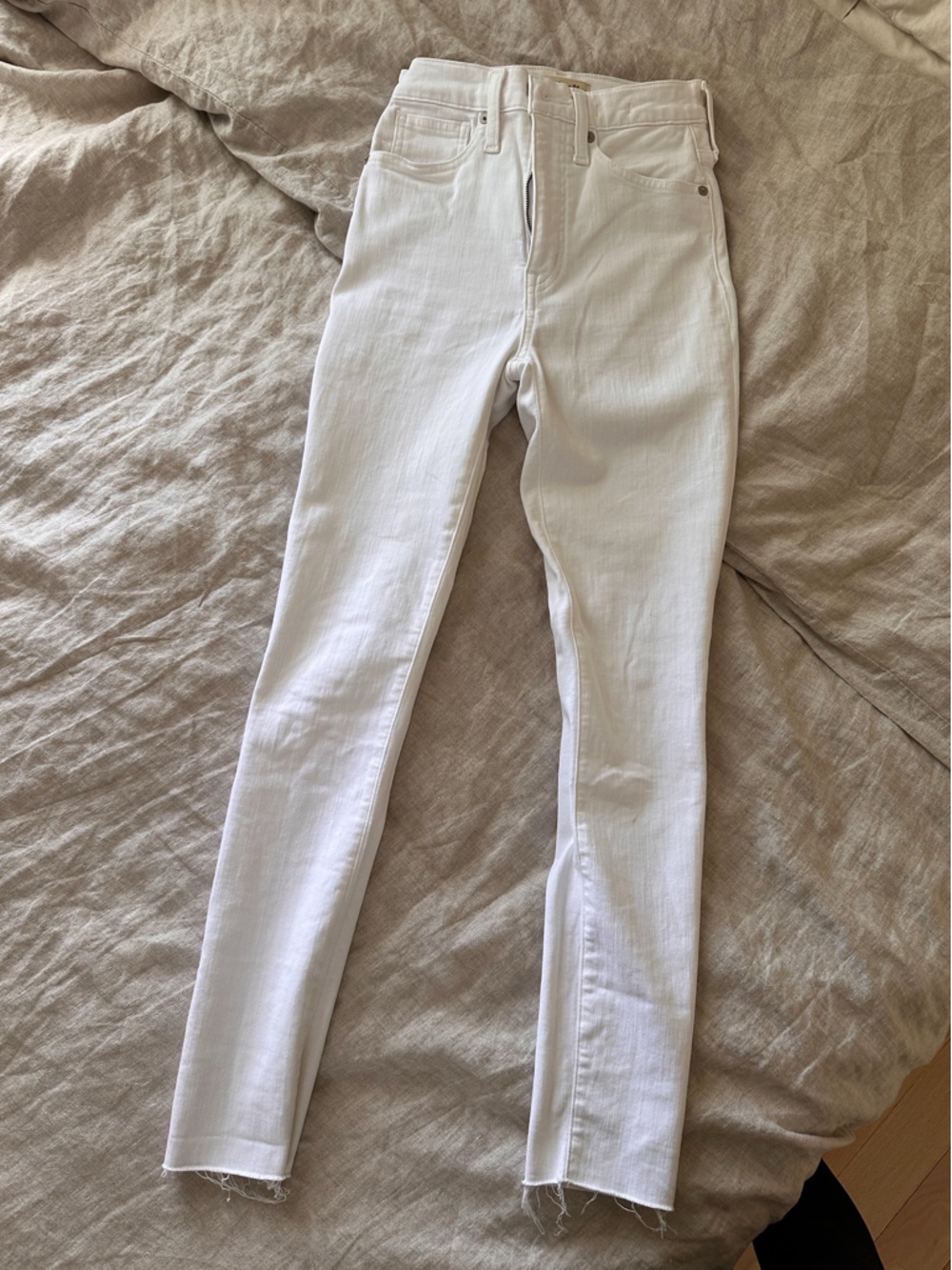 Madewell White Skinny Jeans high rise